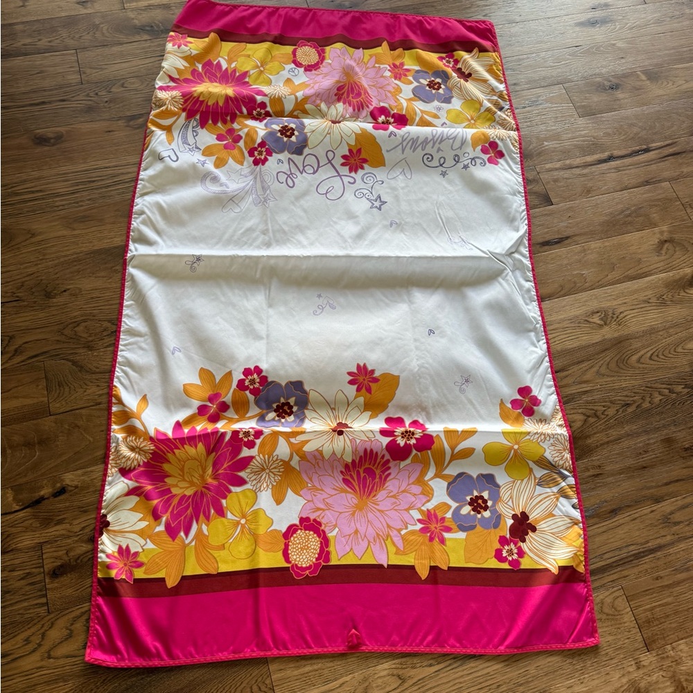 Johnny Was Floral Pink and Yellow beach blanket